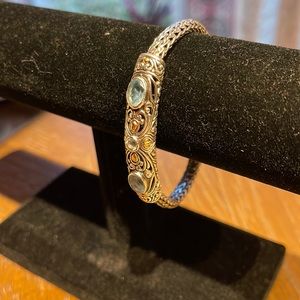 Sterling Silver/18kt Gemstone Bracelet